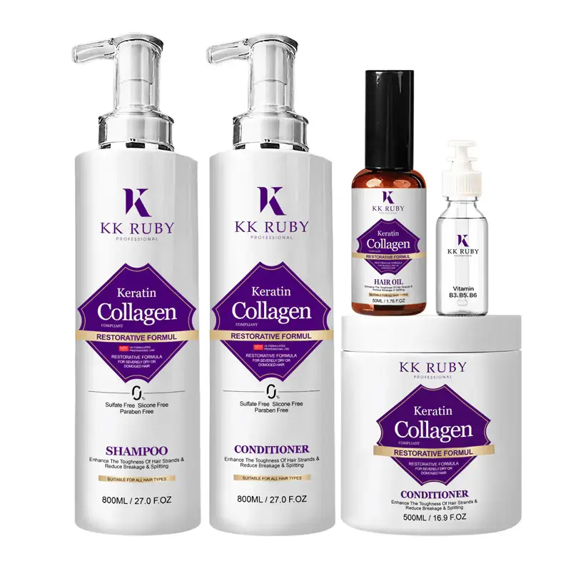 Collagen & Keratin Hair Care Shampoo Set OEM | Deep Repair Damaged Hair & Nourish Regeneration